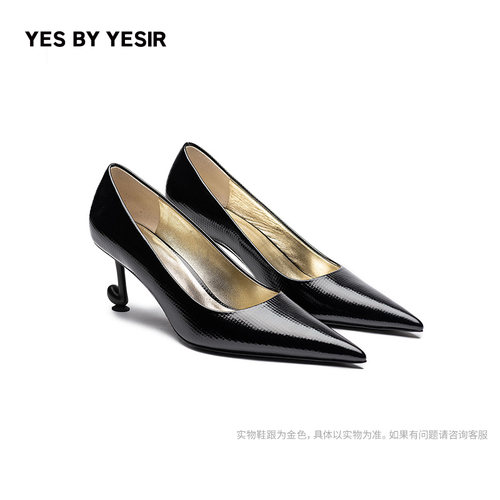 YE'SbyYESIR耀夜黑音符高跟鞋