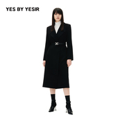 蒋欣同款 赫本风毛呢暗夜羊毛大衣 YESIR叶谦原创设计师新品 YES