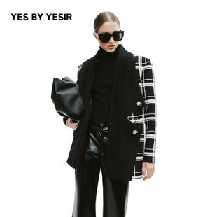 叶谦原创设计师绵羊毛解构毛呢外套 YESIR2025年秋冬新款 YES