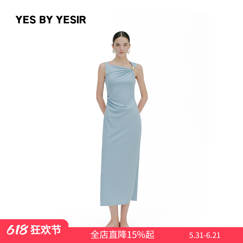 YES BY YESIR叶谦原创设计师2026年春夏新款陶金罐休闲连衣裙