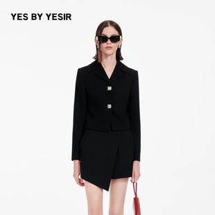 套装 YESIR叶谦原创设计25年春季 学院锁扣短夹克休闲裤 新款 YES