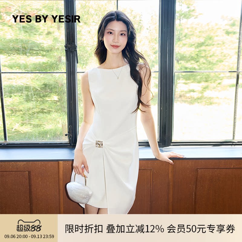 YES BY YESIR夏新款叶谦原创设计师南法解构蝴蝶结连衣裙