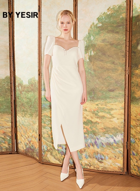 陈妍希&杨雨希同款YES BY YESIR叶谦原创25夏钻饰泡泡袖连衣裙