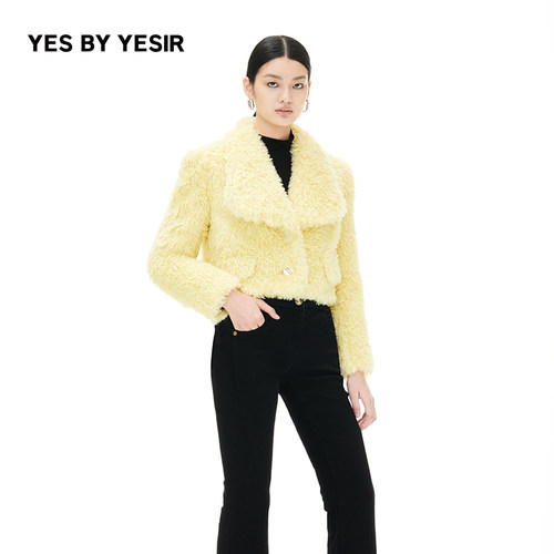 YESBYYESIR短款毛绒外套