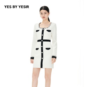 亲爱的仇敌同款YES BY YESIR叶谦秋新品YY世界收腰针织连衣裙