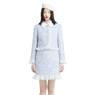 紫色荷叶边外套21FL11136 YESIR叶谦原创设计师春季 YES