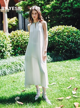 浪姐5明星同款YES BY YESIR叶谦设计师夏女A字流光纱连衣裙