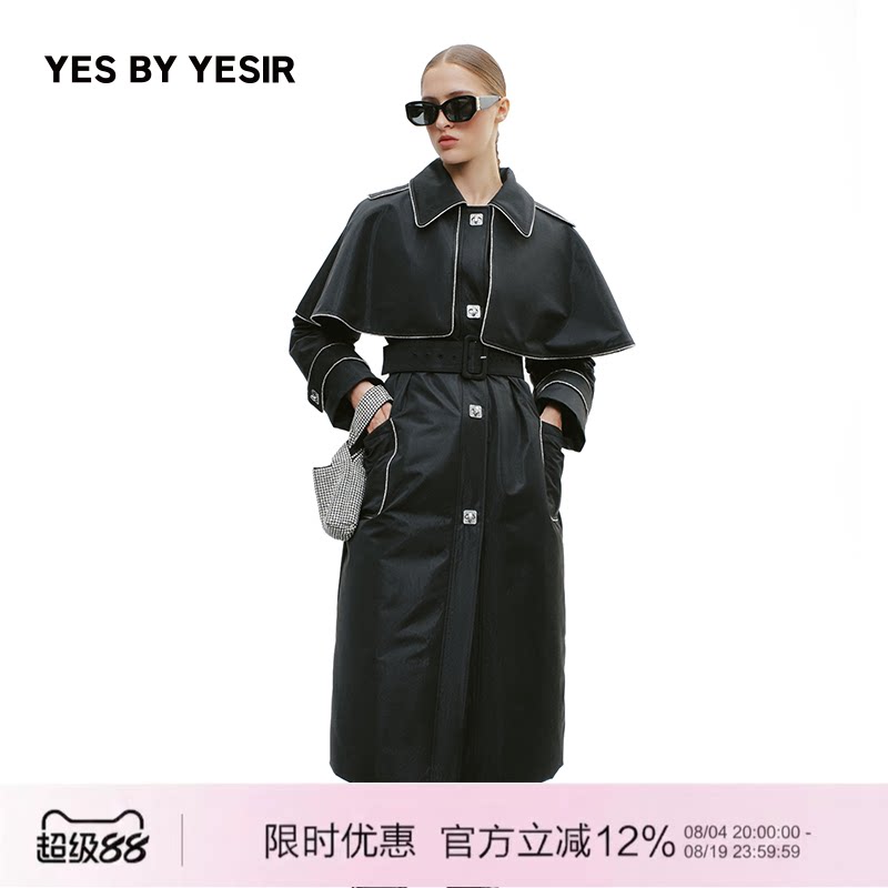 诗意军旅钻饰边可拆卸羽绒服