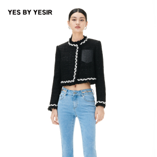 YESIR叶谦原创设计师秋骑士盾牌香风外套 王真儿同款 YES