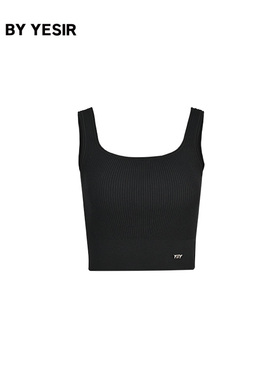 黄奕同款YES BY YESIR叶谦原创设计师秋简约黑色针织背心上衣女