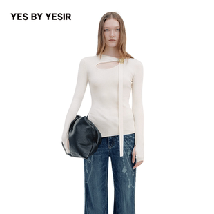 陶金罐飘片套头毛针织衫 YESIR叶谦原创设计师2026年春新款 YES