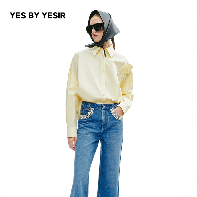 YESBYYESIR马蹄莲梦露黄衬衫