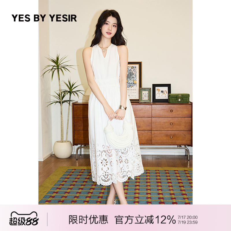 设计师原创南法庄园蕾丝连衣裙