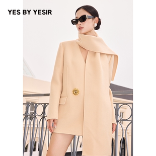 琥珀茶友会毛呢大衣外套 YESIR叶谦原创设计师2025年冬新款 YES