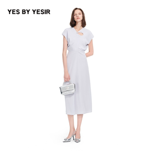 极简静奢解构领型收腰长裙 YESIR叶谦原创设计25夏新款 YES