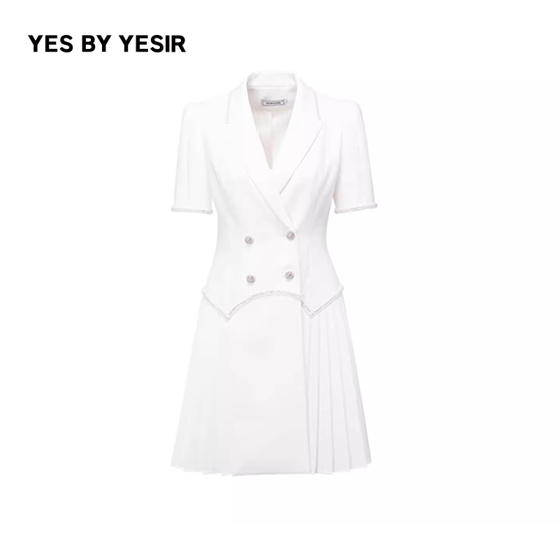 YES BY YESIR叶谦原创设计师春季女法式裙子高级感时尚西装连衣裙