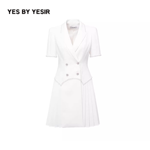 YES BY YESIR叶谦原创设计师春季女法式裙子高级感时尚西装连衣裙