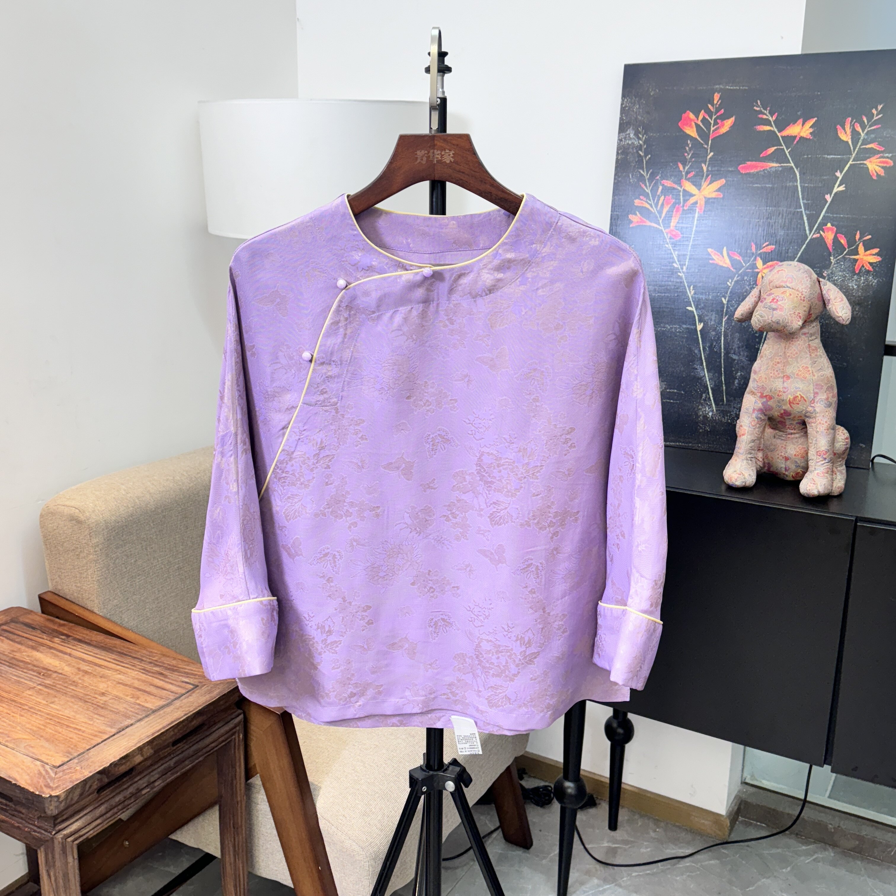 （薰衣草）桑蚕丝绞罗手工大衫s24188