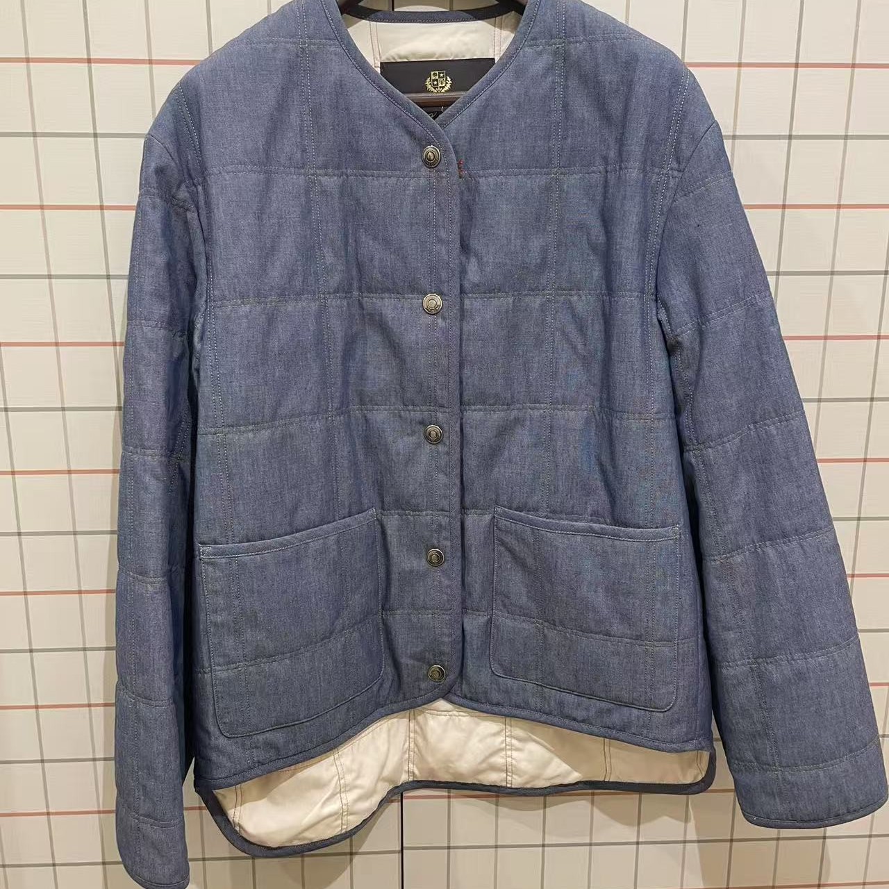 Loro Piana 25春夏女蓝色大口袋夹克外套 巴黎萌猫正品代购