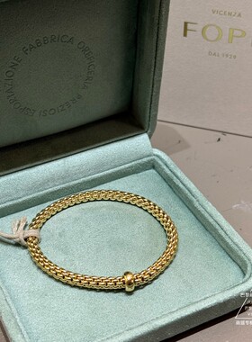 FOPE SOLO系列一颗钻弹力手链18K金男女同款 巴黎萌猫正品代购