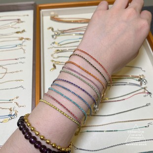 Redline小红绳18K金编织红绳多色手链男女同款巴黎萌猫正品代购