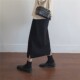 大码 毛呢半身裙女秋冬2023新款 胖mm显瘦遮胯高腰开叉包臀a字裙子