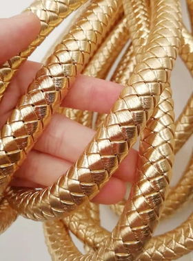 粗15mm金色黑色红银色皮绳箱包手提绳饰品手工皮绳编织皮绳窗帘绳