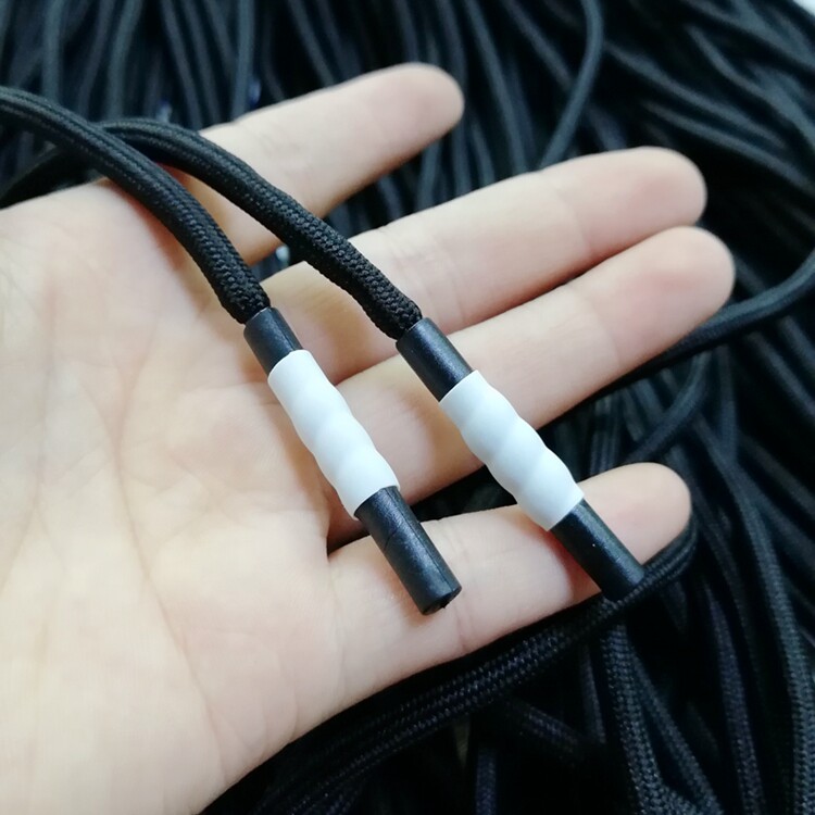 厂家直销 实芯绳服装抽绳裤头绳帽绳 黑白塑胶头 大量现货