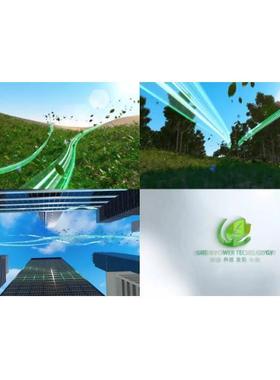 AE模板清新欢快4K绿色环保节能减排低碳生活企业宣传片头碳中和