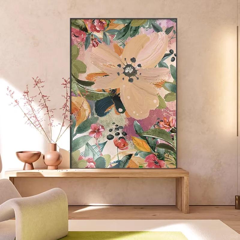 现代抽象风走廊过道客厅餐厅挂画大芬村画家艺术手绘落地画中古风