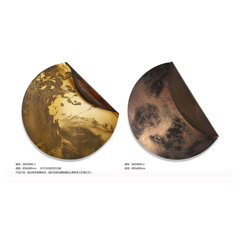 现代轻奢玄关装饰画立体装置 金属艺术 客厅墙壁画样板间包邮实物