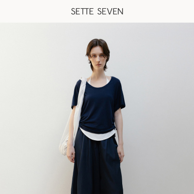 SETTE SEVEN·两穿斜肩T恤