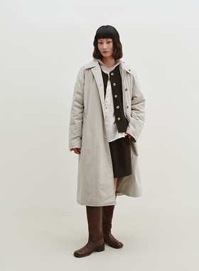 SETTE SEVEN【轻户外】手工充棉仿羽棉衬衫领立领加厚大衣 102366