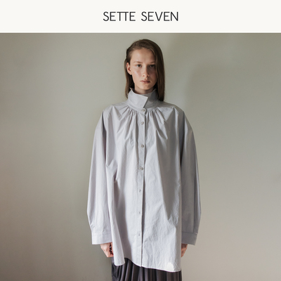 SETTE SEVEN2026早秋款设计感衬衫女高级感小众褶皱气质通勤衬衣