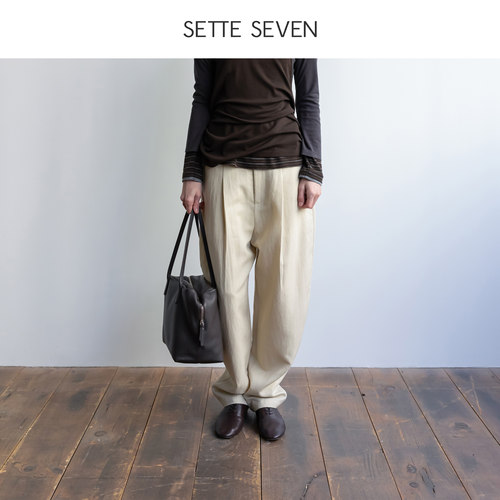SETTE SEVEN肌理感弹力腰西装裤女垂坠感轻薄透气通勤职场直筒裤