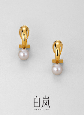 白岚弧线珍珠耳夹无耳洞耳饰耳环耳钉女轻奢配饰新款气质ED4566