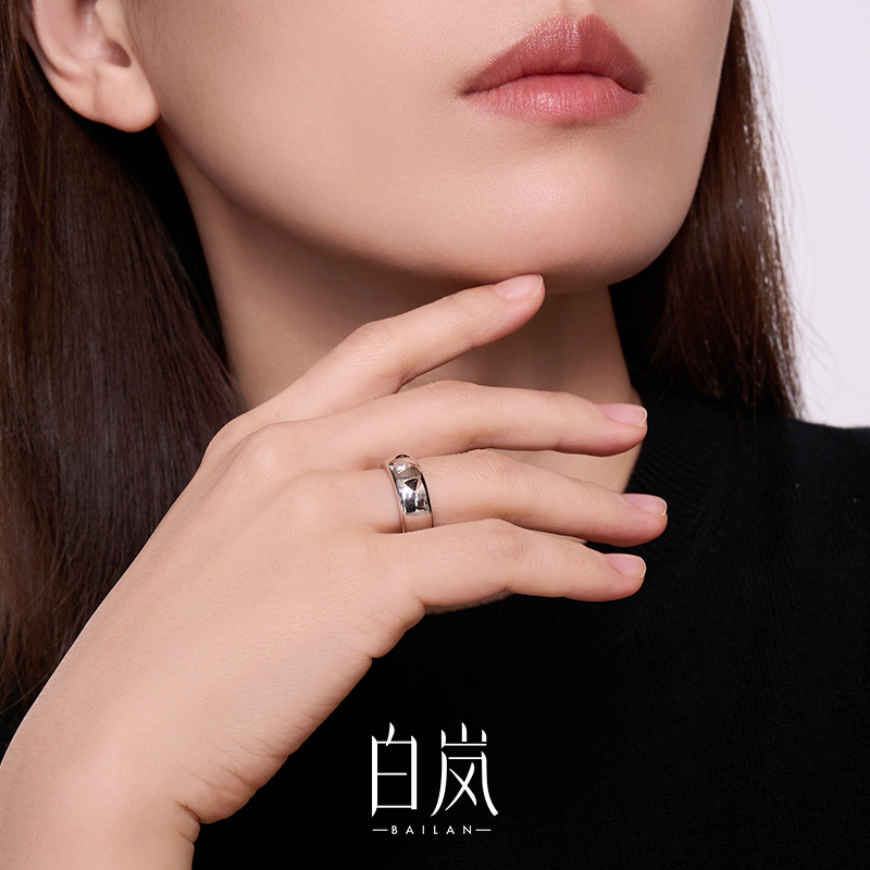 白岚黑白钻戒指钻石珠宝首饰配饰女小众高级轻奢精致饰品QL3737
