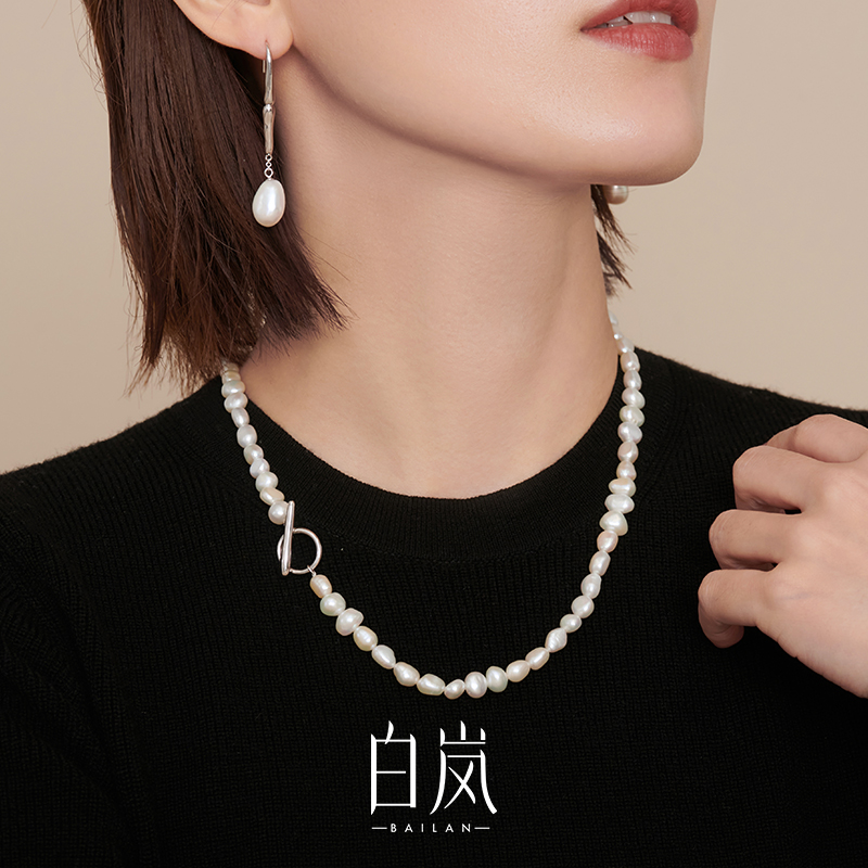 白岚淡水珍珠项链女小众设计感