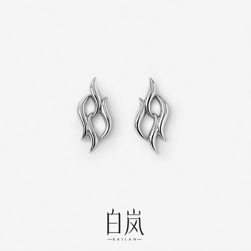 【4月上新】白岚苏河耳钉女新款简约轻奢气质设计感耳饰ED4956