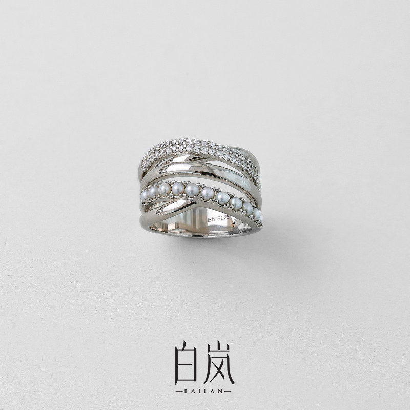 多材质叠圈戒指小众设计925银