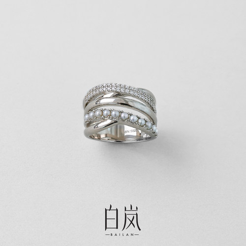 多材质叠圈戒指小众设计925银