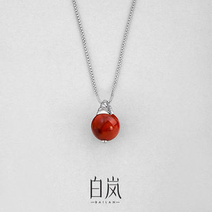 白岚旭松项链南红玛瑙毛衣链锁骨链轻奢高级新款配饰女XL5217