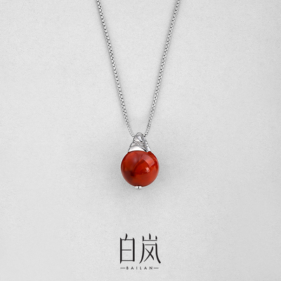 白岚旭松项链南红玛瑙毛衣链锁骨链轻奢高级新款配饰女XL5217