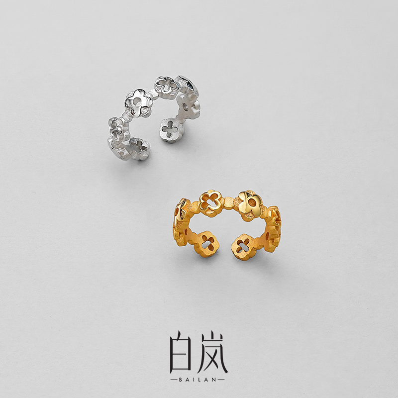【双11上新】白岚宝相花戒指925银女小众设计轻奢首饰饰品QL4369