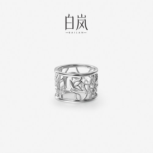 白岚玉兰花窗戒指女新款轻奢设计感高级感指环QL4519