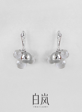 白岚朝露耳钉女小众设计2024新款爆款轻奢耳饰水晶耳环ED4194