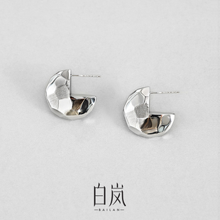 白岚粼粼耳钉925银女小众设计精致气质首饰耳环时尚 耳饰ED4488