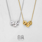 白岚锤纹圆片项链女轻奢小众设计感新款 锁骨链毛衣链XL4455 爆款