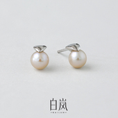 白岚珍珠耳钉女925银小众设计感简约新款 气质耳环耳饰ED3824