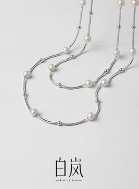 白岚淡水珍珠项链女925银